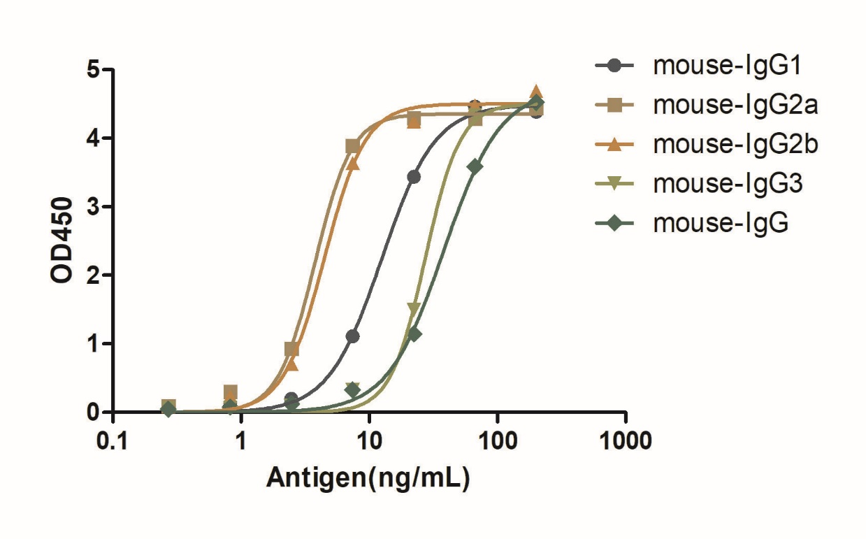 A titer ELISA of mouse IgG-Anti-Mouse IgG(Fcγ Fragment specific), AlpHcAbs® Goat antibody(HRP) 